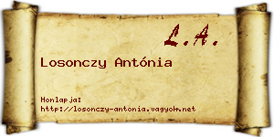 Losonczy Antónia névjegykártya